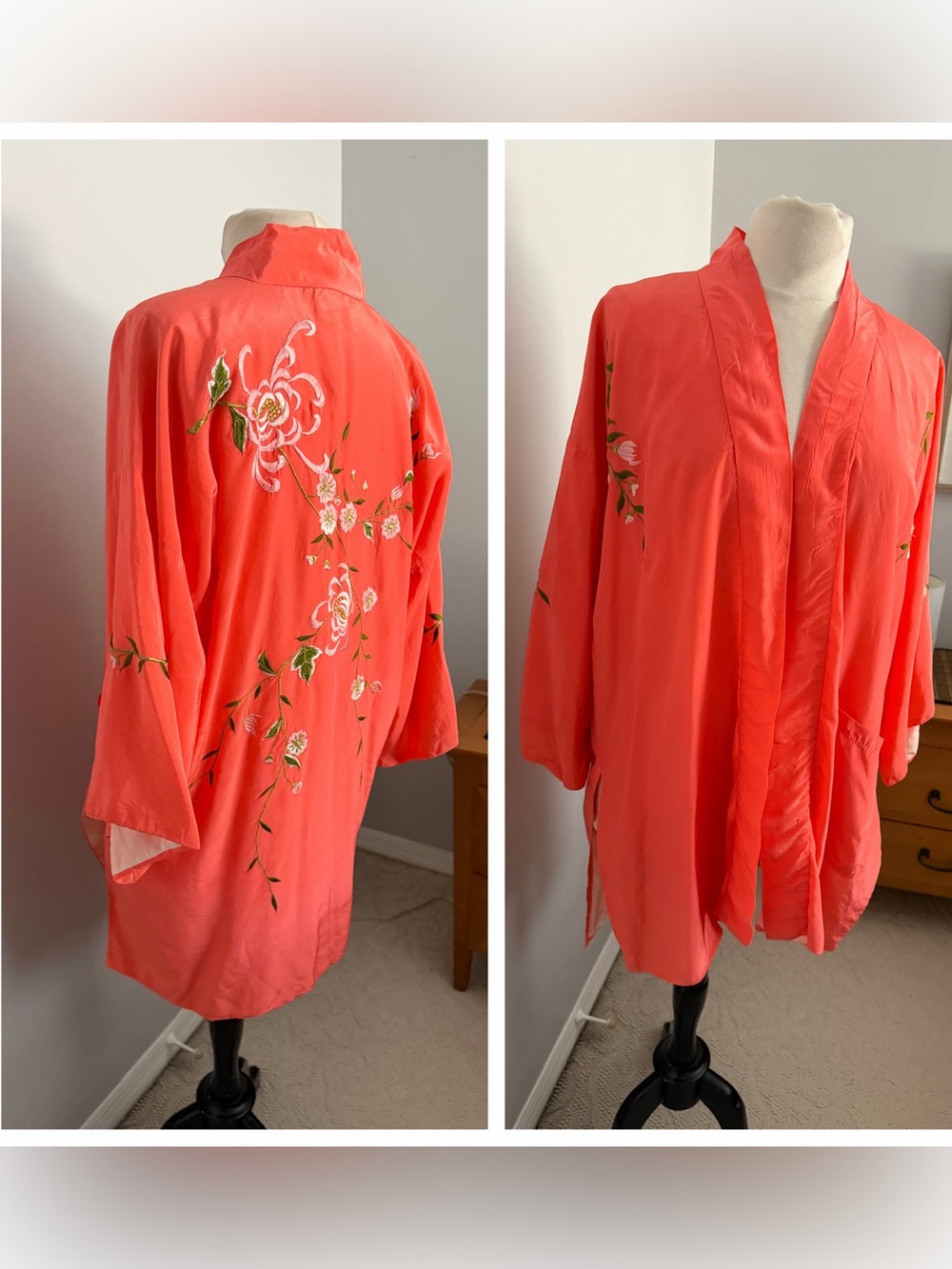 Vintage 1960s Japanese Kimono Duster with embroidery free People - Picture 12 of 12